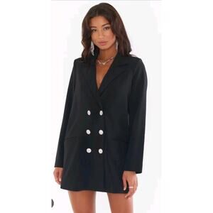 Show Me Your Mumu Women's Bling Blazer Dress Sz Small Black Suiting Revolve‎